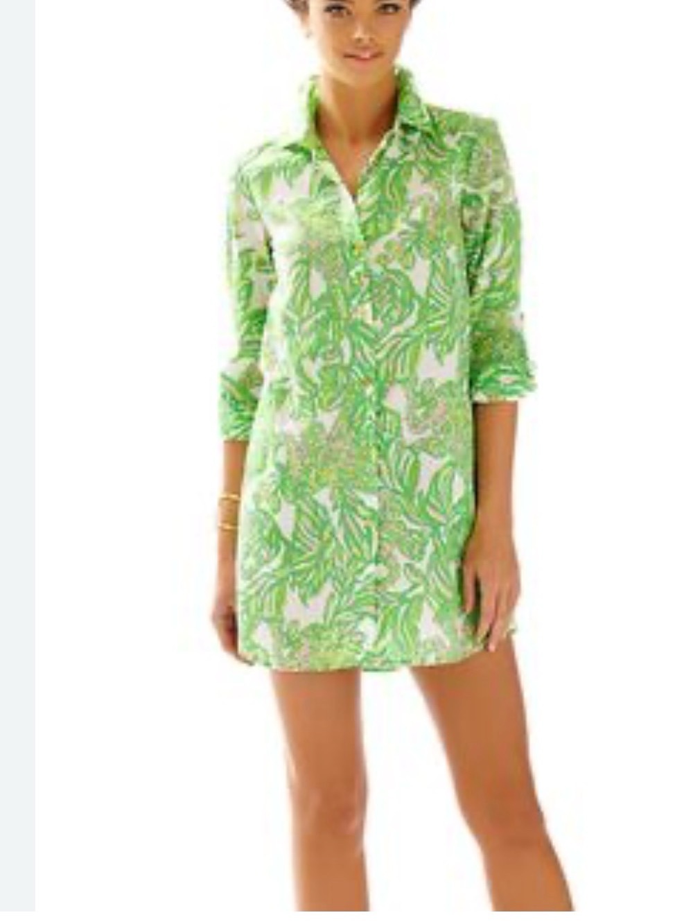 Lilly Pulitzer Green, Pink and Yellow Tropical-Print Cover Up